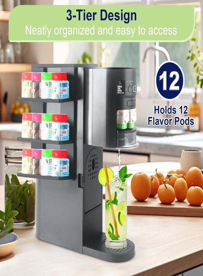 JAYOBGO Flavor Pod Holder for Ninja Thirsti WC1001 Soda Maker, 12-Pod Capacity Wooden Organizer Rack, Countertop Storage Station & Custom Accessory for Thirsti Drink System (Holder Only) - Image 3