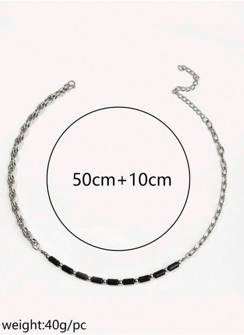 JewelryEveryday High Quality Silver Stainless Steel Necklace For Men Size 50 + 10 cm  - Image 3