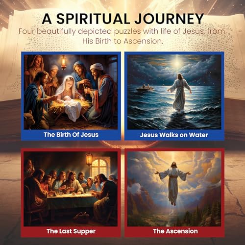 Steadfast Selections 500 pc 4in1 Christian Puzzles for Adults Nativity Bible Religious Puzzles for Adults Religious Jigsaw Puzzles - Image 5