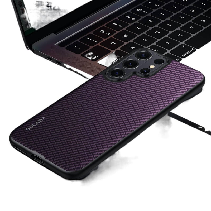 MagSafe Case | Purple | Strong Magnetic | Carbon Fiber Texture | Cover for Samsung S26 Ultra / Samsung S26 - Image 1