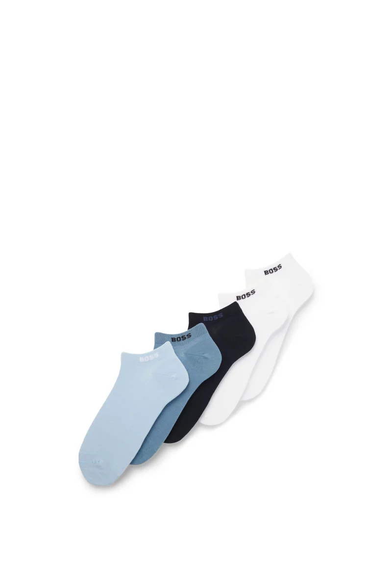 Five-pack of cotton-blend ankle socks with branding