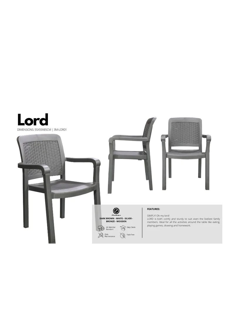 جالاكسي ديزاين كرسي لورد بلاستيكي مع مساند للذراعين من تصميم جالاكسي للاستخدام الخارجي / الداخلي | الموديل: GDF-3M-LOR01 - Image 2