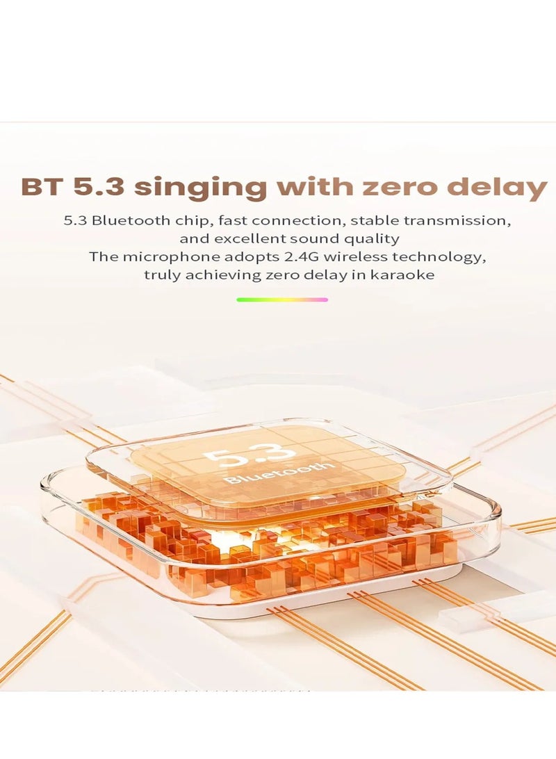 Wireless Microphone karaoke machine portable singing party speaker system Colorful Music Bluetooth Speaker Subwoofer Song All-in-One Machine audio 1800 mah battery - Image 4