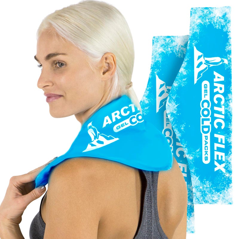 Arctic Flex Neck Ice Pack Cold Compress Shoulder Therapy Wrap Cool Reusable Medical Freezer Gel Pad for Swelling Injuries Headache Cooler Large 1 Pack