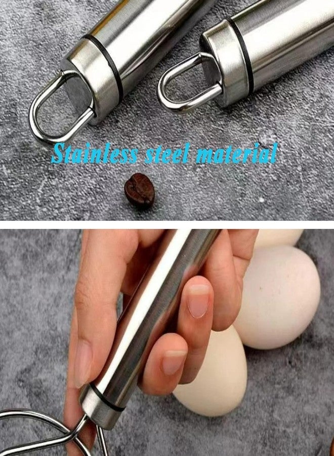 Deoxys 2Pcs Danish Dough Whisk, Stainless Steel Dutch Whisks, Wooden Danish Whisk, Whisk Kitchen Tool for Bread, Batter, Cake, Pastry (Steel) - Image 4