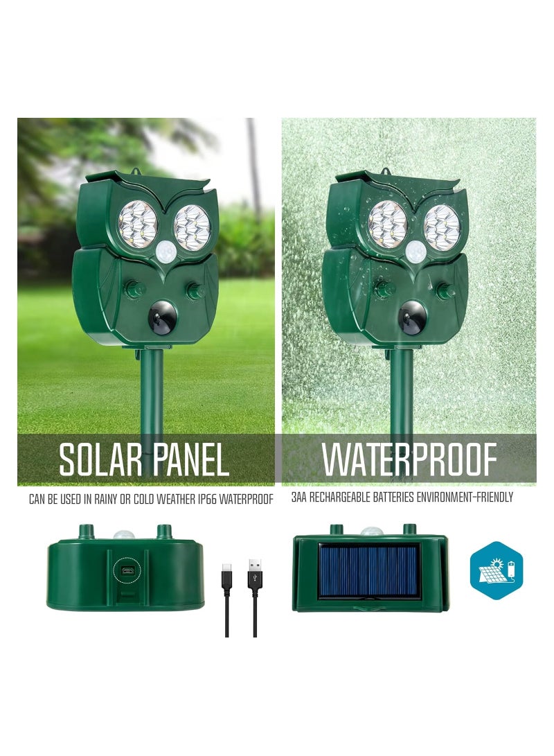 KASTWAVE Solar Animal Repeller Defender, Ultrasonic Animal Repeller, Outdoor Animal Deterrent with Motion Sensor and Led Light Alarm, Protect Yards, Lawn Gardens - Image 4