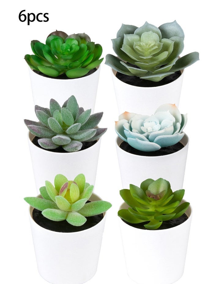 6PCS ARTIFICIAL SUCCULENTS, FAKE SUCCULENTS DECORATION, IMITATION SUCCULENTS, SUITABLE FOR HOME AND OFFICE, IMITATION SUCCULENTS, ARTIFICIAL POTTED PLANTS