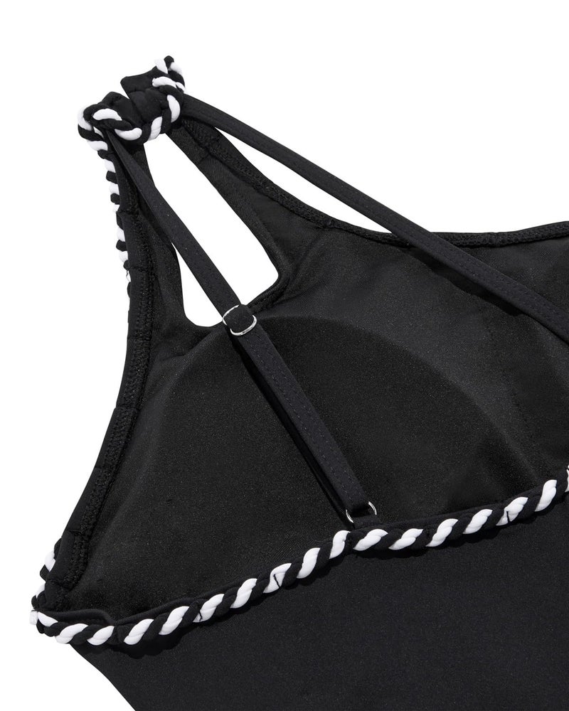 Holipick One Shoulder One Piece Swimsuit for Women Tummy Control Bathing Suits Modest Full Coverage Keyhole Swimwear - Image 5