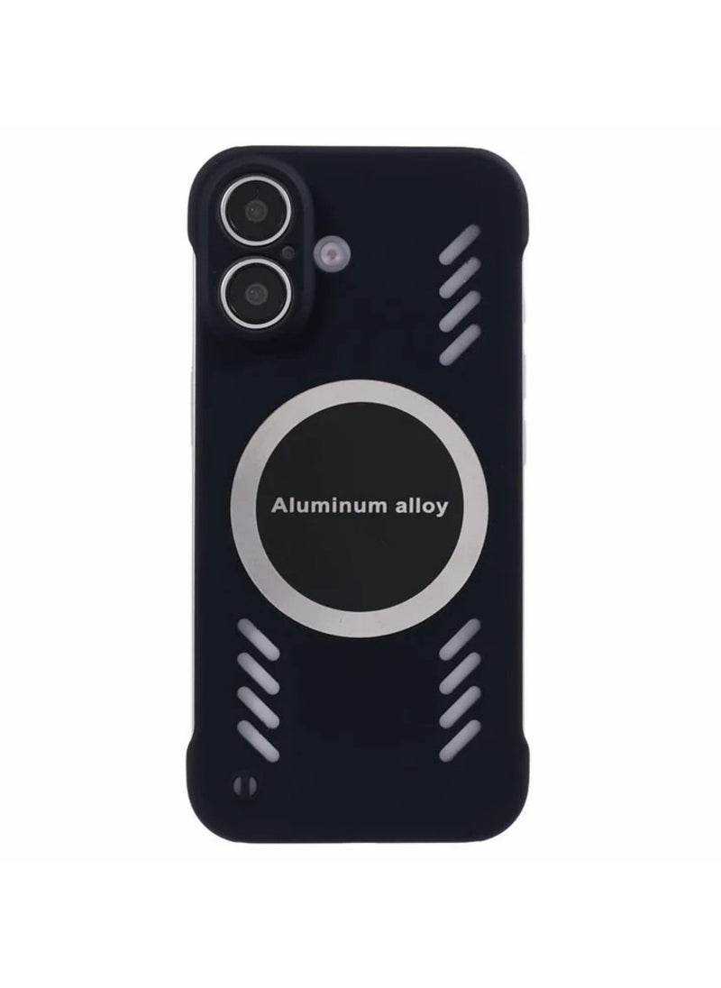 ICARLUS For iPhone 16 Case Hard PC Frameless Heat Dissipation Phone Cover - Black  - Image 2