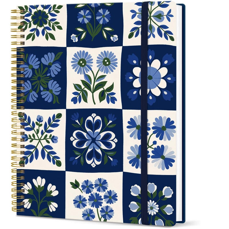 Taja Large Spiral Lined Journal For Women  8.5"" X 11"" Notebooks For Work Collge Ruled  A4 Aesthetic Cute Journaling Notebooks For Writing  Plastic Cover  Petal Array - Image 1