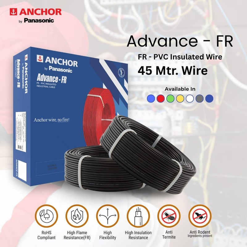 Anchor by Panasonic Penta 1.5 mm PVC Insulated 45 Meter Copper Electric Wire for Home, Industrial and Commercial Connections (Blue, N-96334BU) - Image 5