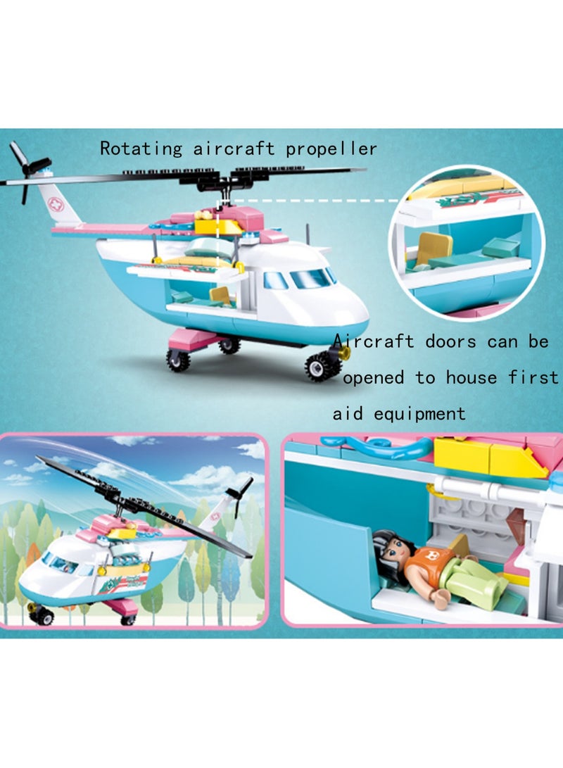 Loquat 163pcs Medical Helicopter Model Set Building Blocks Creative Diy Simulation Collection Building Assembly Toys Children'S Gift - Image 2