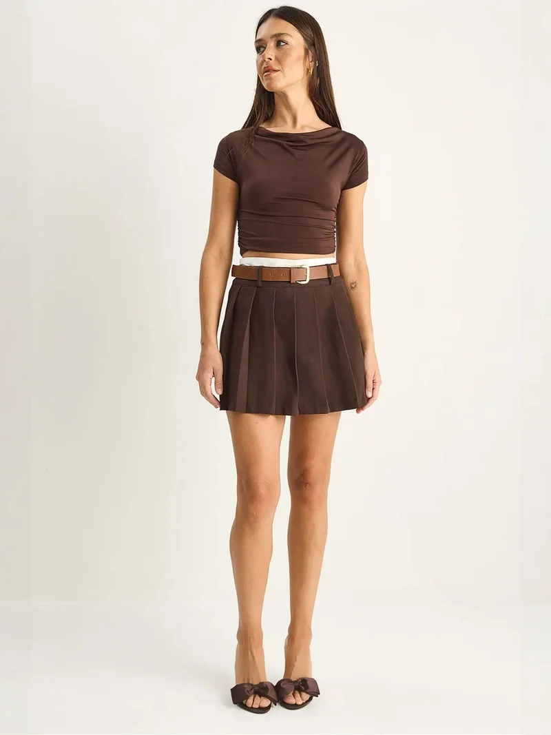 بيانكو لوتشي LUCCI High-Waist Mini Skort With Belt