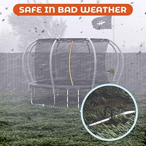 Happin® Ground Stakes Ultra Strong, Trampoline Stakes Anchors High Wind, Ground Anchors Screw in, Tent Rebar Stake Heavy Duty & Swing Set Anchors, Galvanized Steel, U Shaped (8 Pack, Black) - Image 3