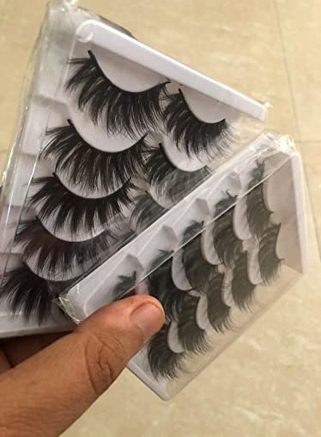 Veoni Belle 10 Pair mink false eyelashes Eyelashes for Women Lightweight False Lashes with Premium Virgin Hair (Black) - 10 Pair - Image 4