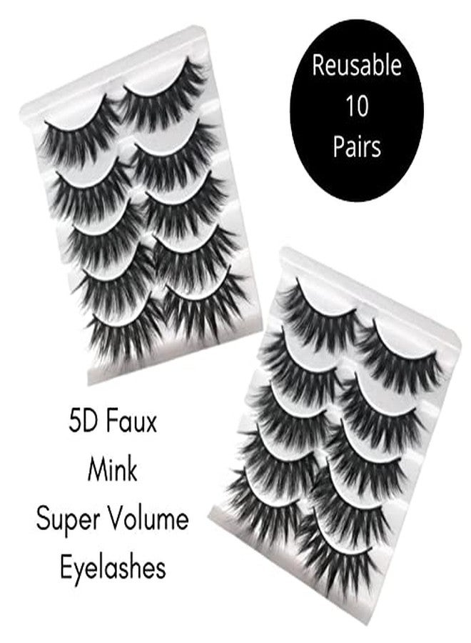 Veoni Belle 10 Pair mink false eyelashes Eyelashes for Women Lightweight False Lashes with Premium Virgin Hair (Black) - 10 Pair - Image 3