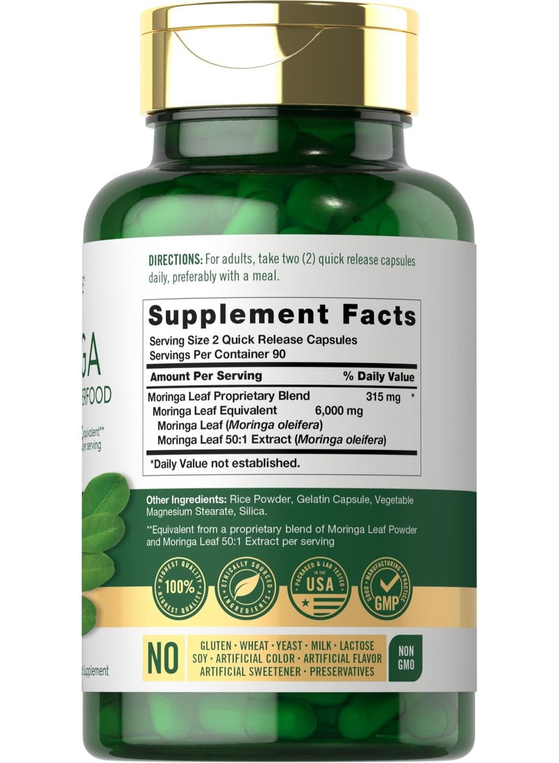 Moringa Complete Green Superfood, 6000mg, 180 Quick Release Capsules