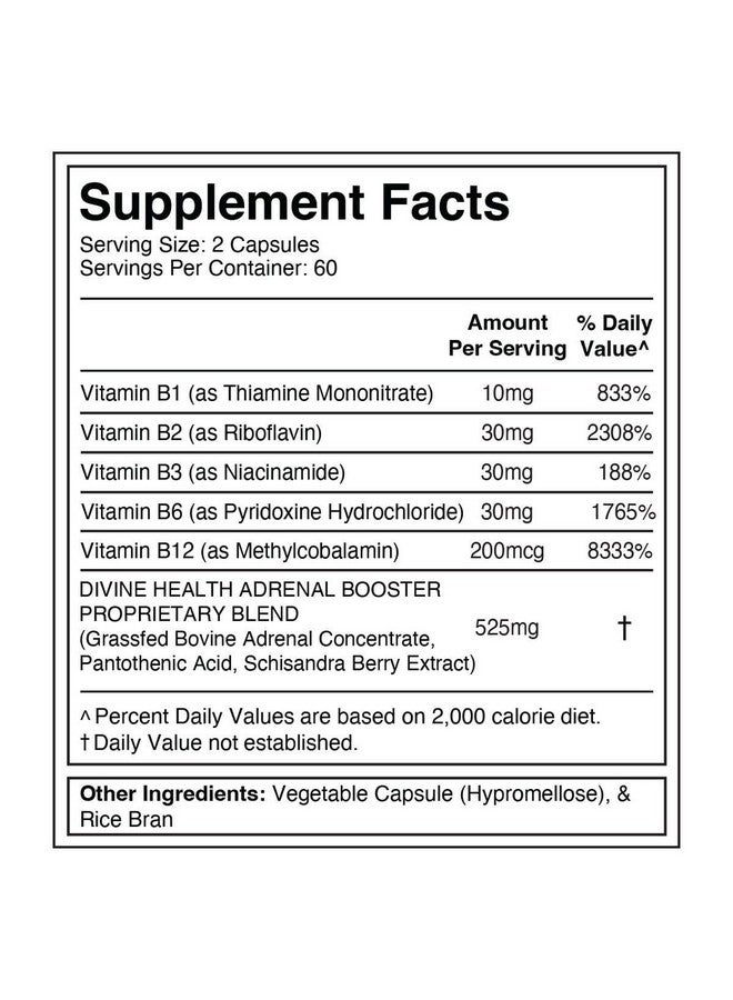 Divine Health Dr. Colbert MD Adrenal Formula Supports Adrenal Function, & Stress Response | Boosts Energy | Adrenal Extracts| Stress Support & Energy Management Supplement | 120 Capsules - Image 5