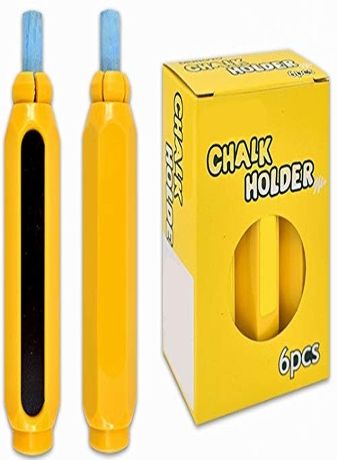 Rilney 6 Pack Magnetic Chalk Holders,Yellow,3.50 Inches Long