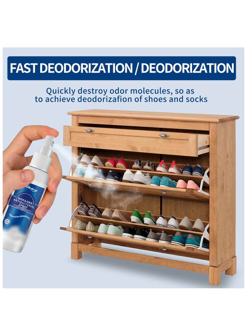 SOUTH MOON 2-PACKS Shoe and Sock Deodorizer Spray, Cleans Shoes and Socks Sweaty Feet to Eliminate Odors, Shoe Closet Freshener 60ml*2  - Image 5