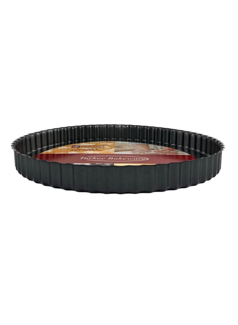 Homemaker Non-stick Loose Base Quiche-Tart Pan, 28cm x 3cm, Black - Image 2