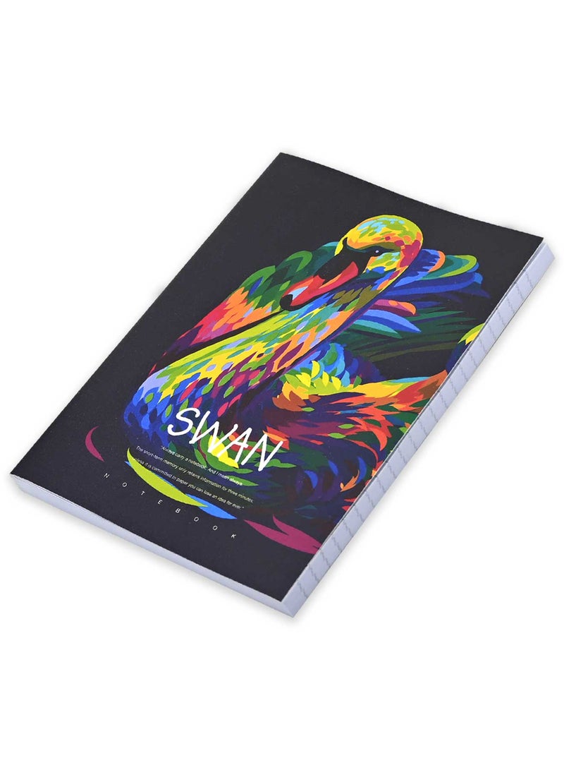 FIS مجموعة FIS من 5 دفاتر ملاحظات ذات غلاف ناعم، 96 ورقة تصميم البجعة A5 3 -FSNBSCA596-SWA3 - Image 1