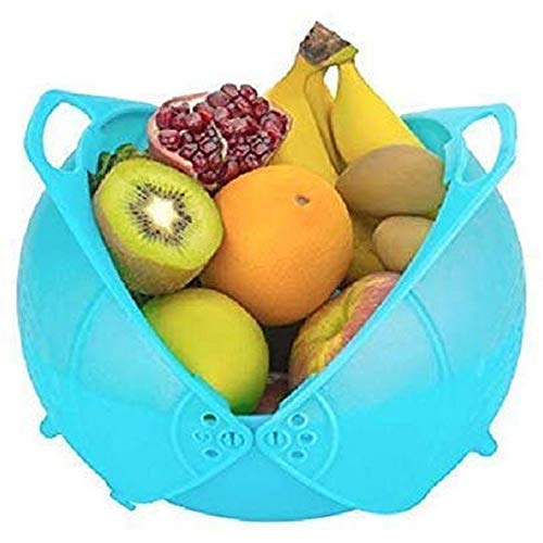 DARKZONE Foldable Plastic Double Fold Rice Bowl for Kitchen Double Fordable Rice Bowl Random Color Pack of 1 - Image 1