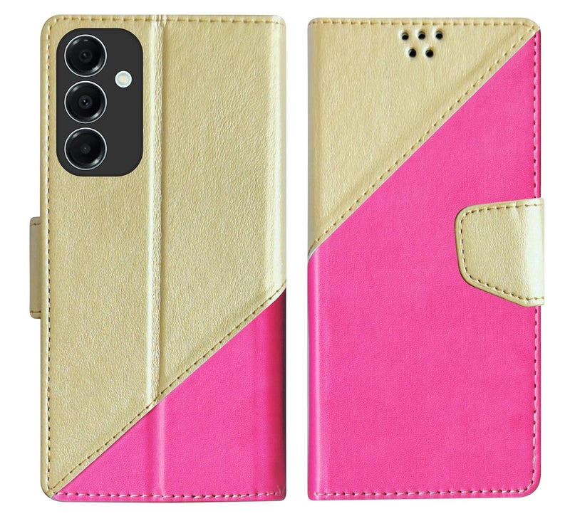 SBMS Flip Cover for Samsung Galaxy A17 5G / Samsung Galaxy F17 5G Back Cover Case with Magnatic Closure | Inbuilt Stand | Card & Money Pocket (MultiPink) - Image 1