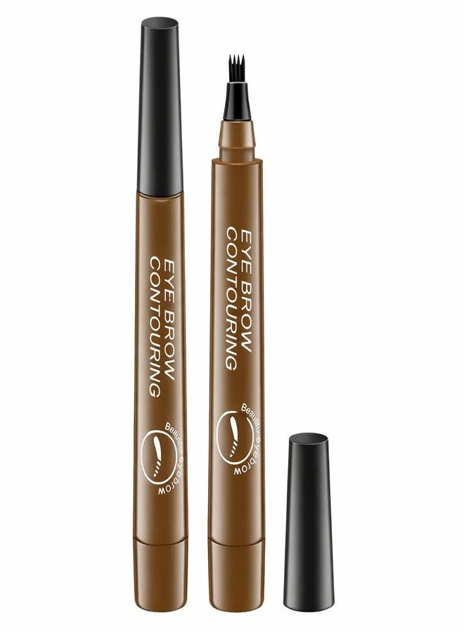 BlizzCart 4 Point Eyebrow Pencil, Waterproof Microblading Pen with Micro-Fork Tip, Brown, Long-Lasting Smudge-Proof, Natural Hair-Like Strokes - Image 1