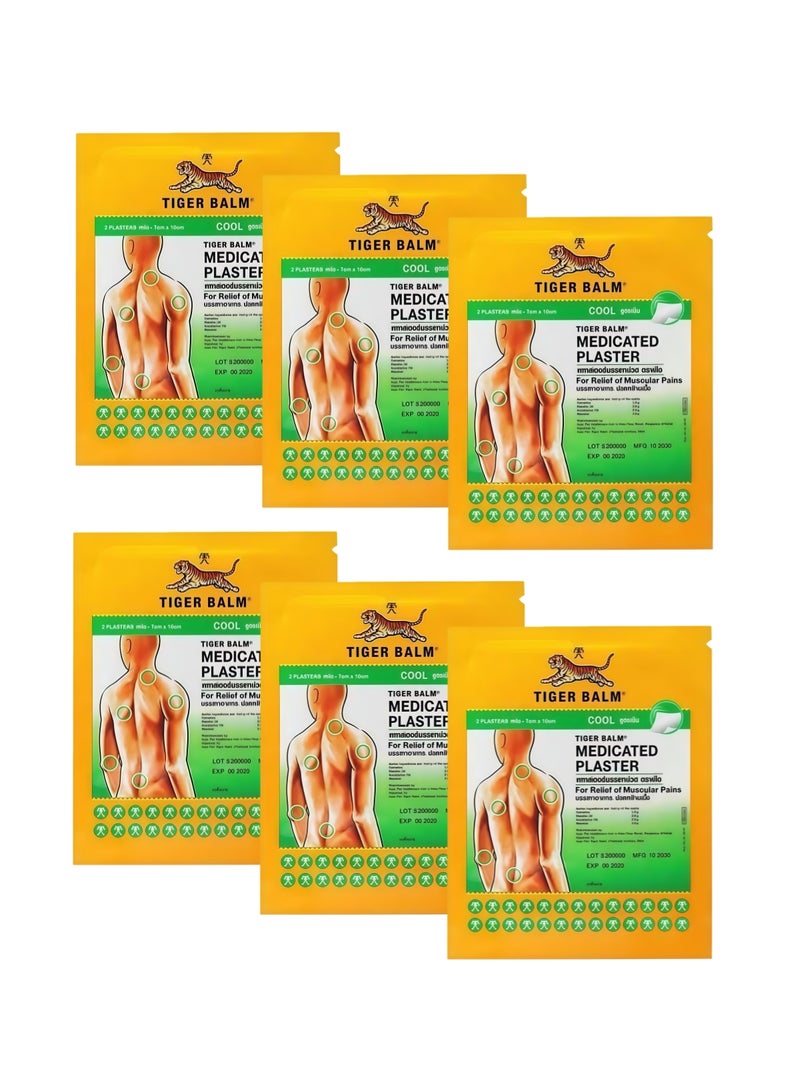 لاصقة لعلاج آلام العضلات من تايجر بالمر، مكونات عشبية طبيعية. 6 عبوات (12 لاصقة) من التركيبة المهدئة، مناسبة لجميع أنواع البشرة، خالية من مسببات الحساسية. 7*10 سم