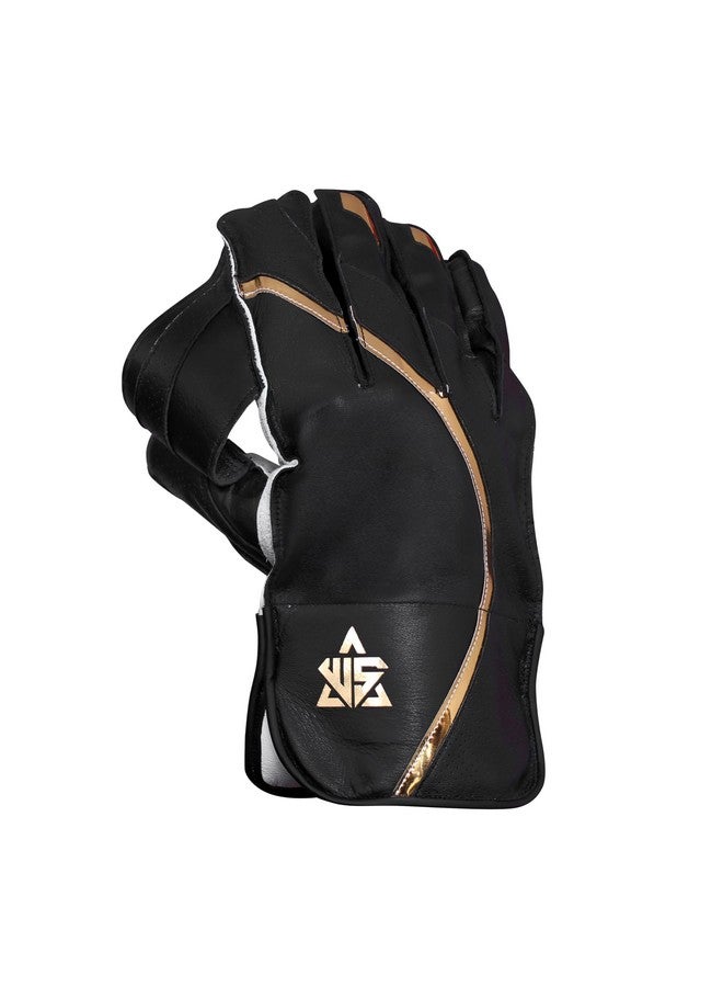 WHITEDOT SPORTS Summer Leather Cricket Wicket Keeping Gloves Suitable For Profe ional Players (WKG Summer Black, Youth) - Image 2