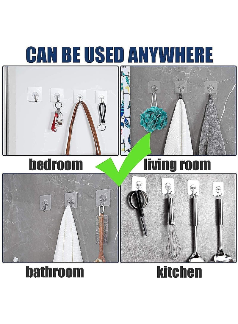 Solitude 20 Pcs PVC Self Adhesive Stainless Steel Hooks Transparent Waterproof Oilproof Wall Hooks Kitchen Bathroom Outdoor  - Image 5