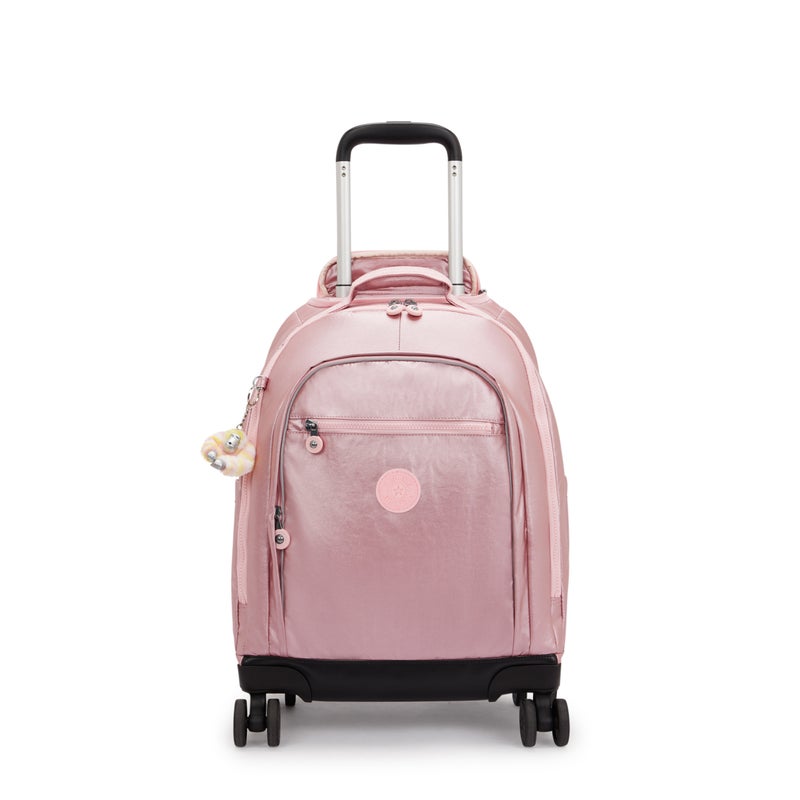 Kipling  New Zea Bronze Pink Met Large Wheeled Backpack with Laptop Compartment I7267-3MD - Image 1