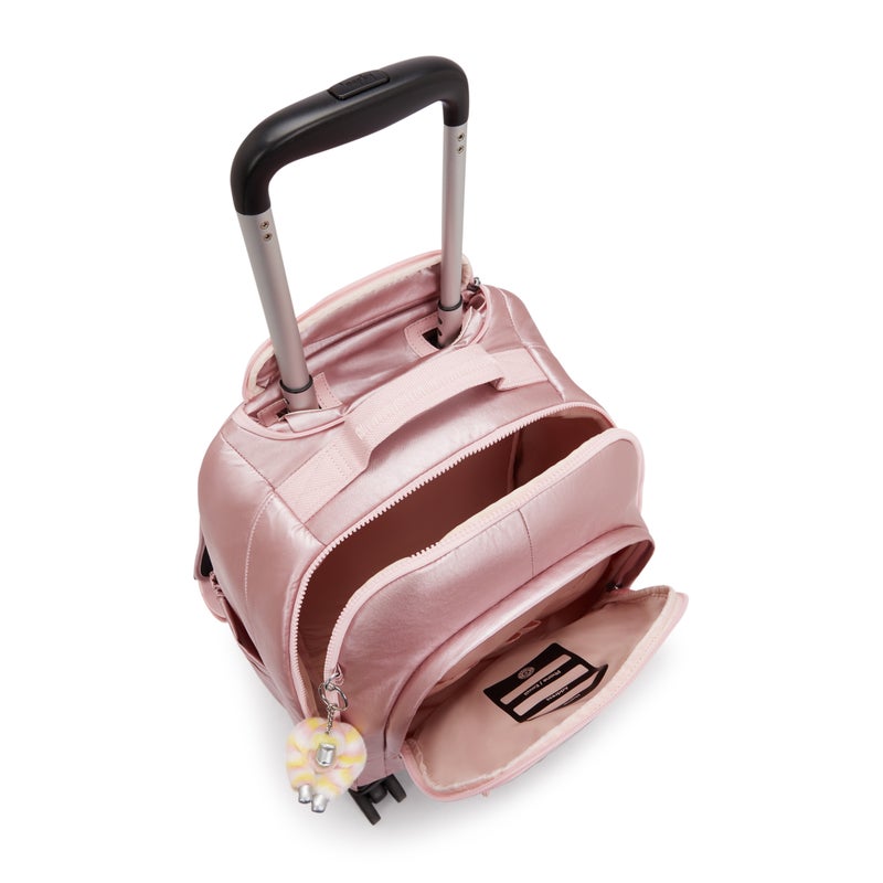 Kipling  New Zea Bronze Pink Met Large Wheeled Backpack with Laptop Compartment I7267-3MD - Image 3