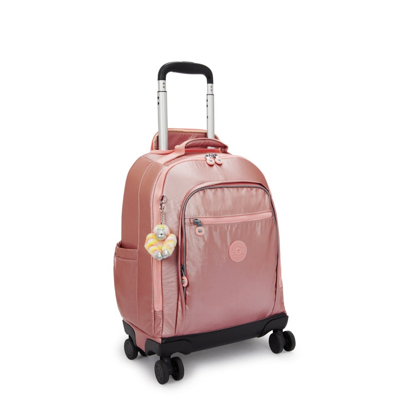 Kipling  New Zea Bronze Pink Met Large Wheeled Backpack with Laptop Compartment I7267-3MD - Image 5