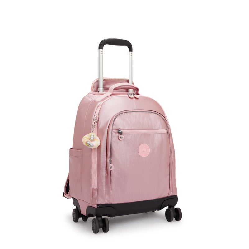 Kipling  New Zea Bronze Pink Met Large Wheeled Backpack with Laptop Compartment I7267-3MD - Image 4