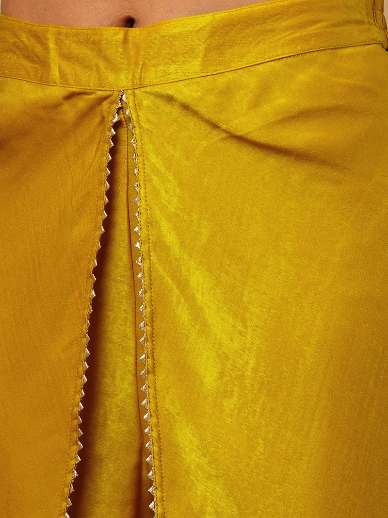 globus Women Embellished Velvet Tunic With Dhoti Pant