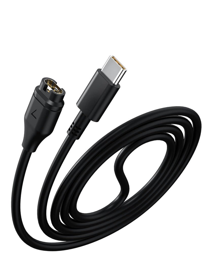 Generic Charger Cable for Garmin Watches Fenix7 5x 6 6x 6s Pro, Etc., Type C Interface Charging Cable 1m Long Universal Portable Replacement Watch Data Cable (black)  - Image 1