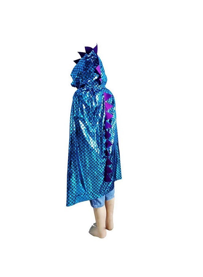 qiaoniuniu Dinosaur Cape Dragon Hooded Cloak Halloween Costume Boy Girl Toddler Dress Up Clothes 3-8 Years Old Color Blue - Image 1