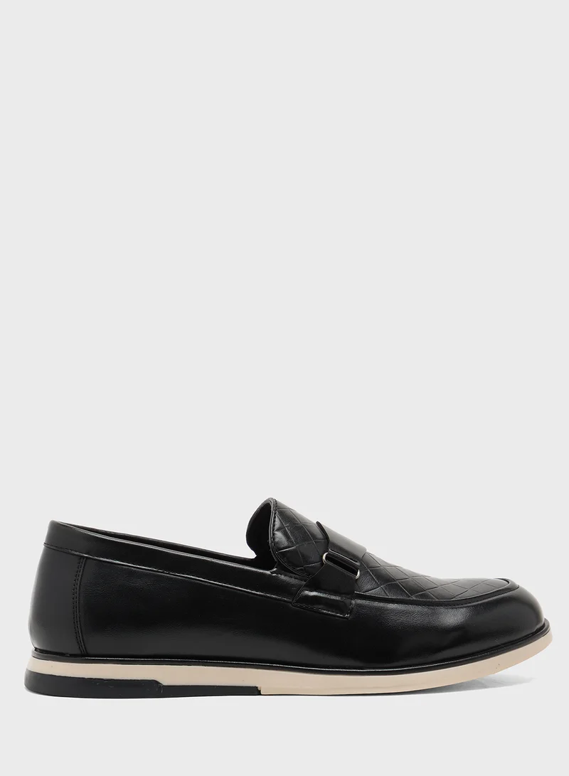 Robert Wood Textured Smart Casual Slip Ons