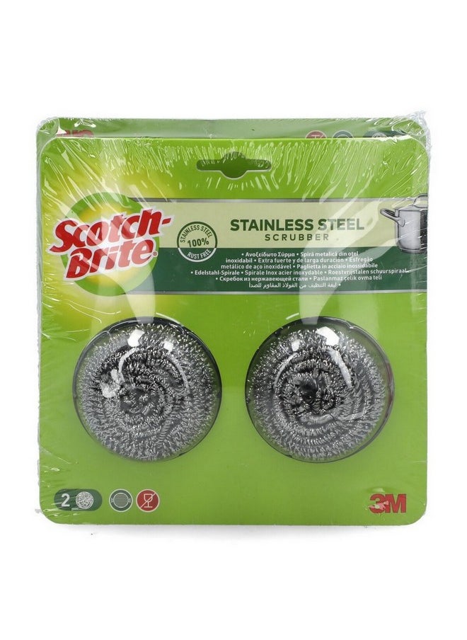 Scotch Brite - Stainless Steel Spiral Utensil Scrubber Silver 8.3 x 18.1 x 17.5 cm XN005306206 - Image 1