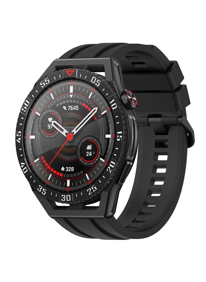 Replacement Strap For Huawei Watch GT3 SE Long & Short Sports Solid Color Silicone Watch Band Set Black 