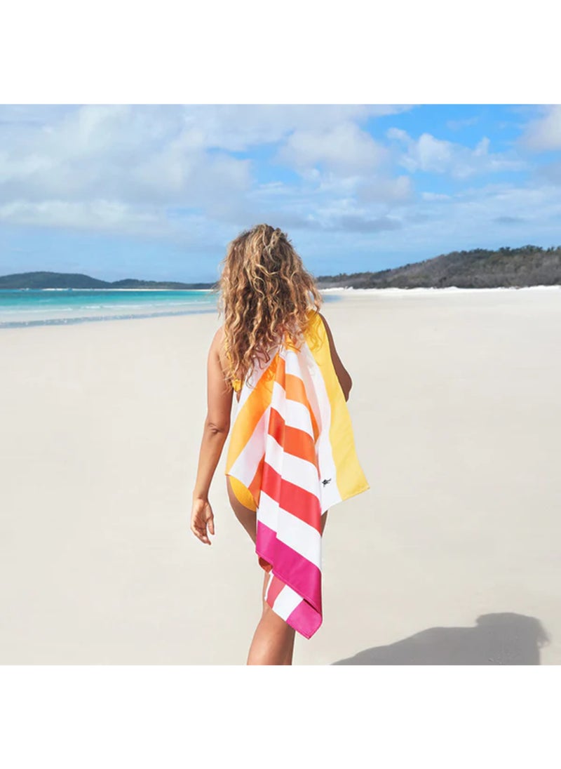 Dock & Bay Dock & Bay Beach Towel, Super Absorbent, Quick Dry, Sand Free, Compact & Lightweight, 100% Recycled Materials, Includes bag - Large (160x90cm) - PEACH SUNRISE  - Image 5