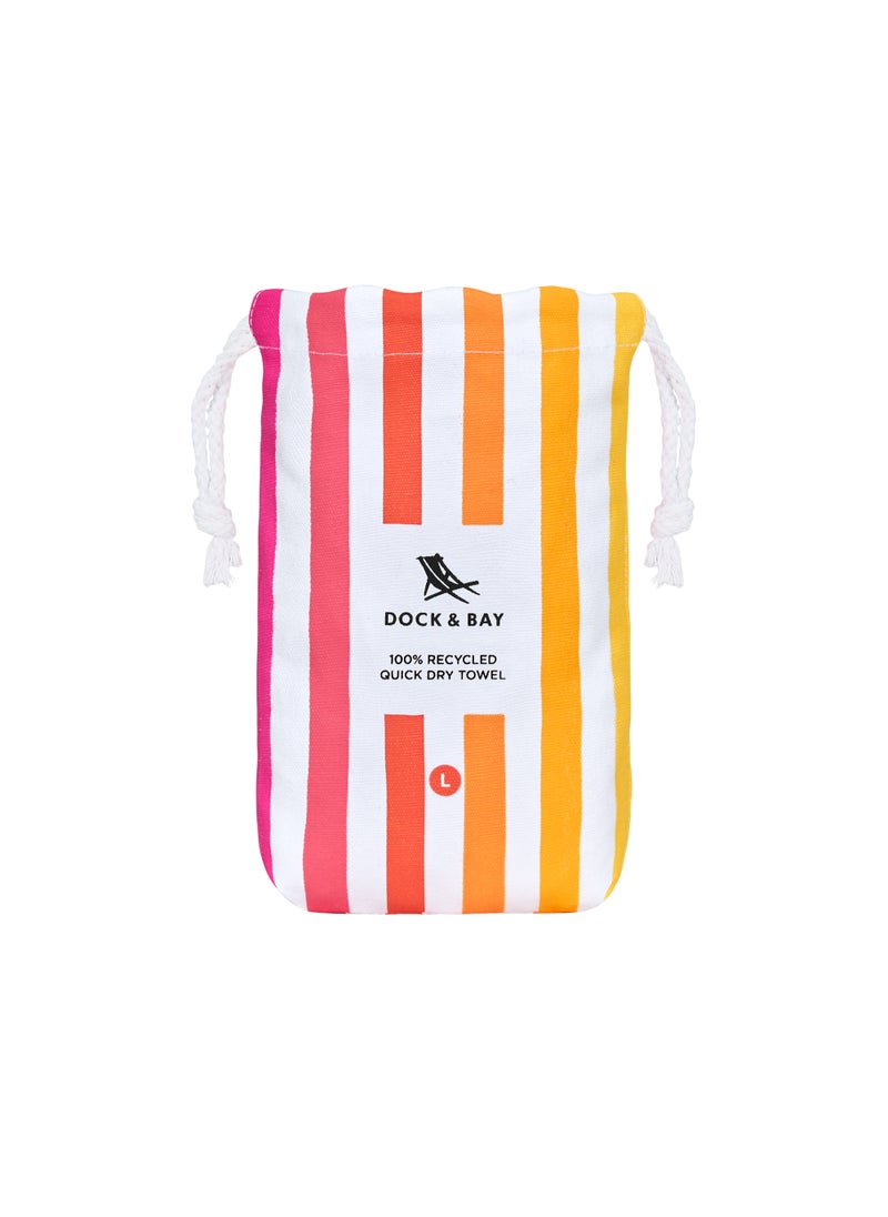 Dock & Bay Dock & Bay Beach Towel, Super Absorbent, Quick Dry, Sand Free, Compact & Lightweight, 100% Recycled Materials, Includes bag - Large (160x90cm) - PEACH SUNRISE  - Image 4