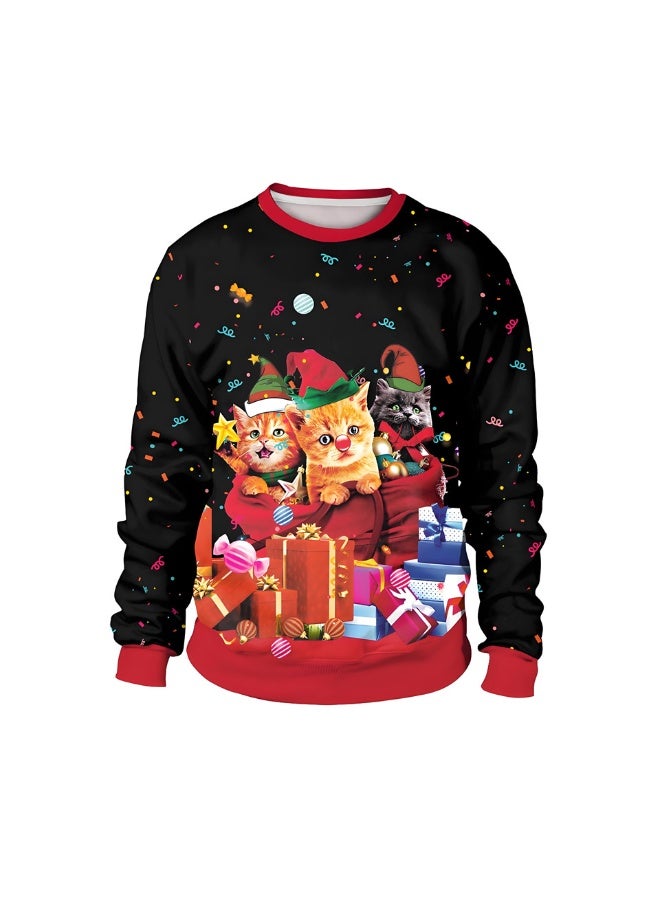 إسكدنيا جنس واحد عيد الميلاد القفز مطبوعة سترة سويتشرت الخريف الشتاء قمم الملابس