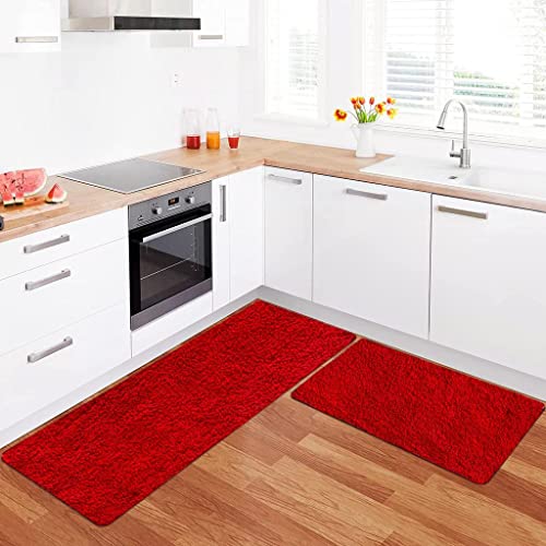 MODERN FAB Soft Kitchen Mat and Runner with Anti Skid Backing,Colour Red (40 x 60 & 40 x 120 cm) Set of 2 - Image 5
