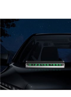Generic Temporary Parking Plate Universal Flip Temporary Phone Number Plate Car Dashboard Luminous Parking Plate Car Temporary Parking Card Gray  - Image 4