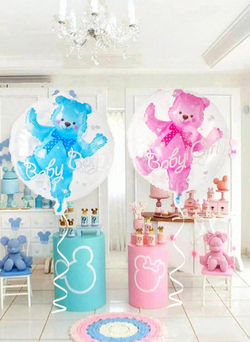 Transparent Balloon with Pink Teddy Bear Inside - "Baby Girl" Celebration Balloon  - Image 5