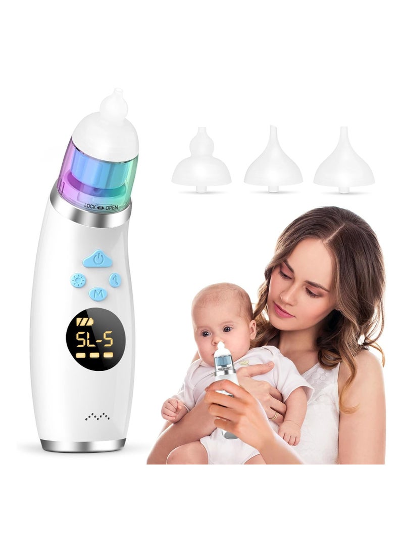 SOLARAE Nose Cleaner, Electric Waterproof with 3 Silicone Tips, Rechargeable Nose Cleaner for with 5 Suction Levels, Nose Cleaner with Music & Light (Blue) - Image 1