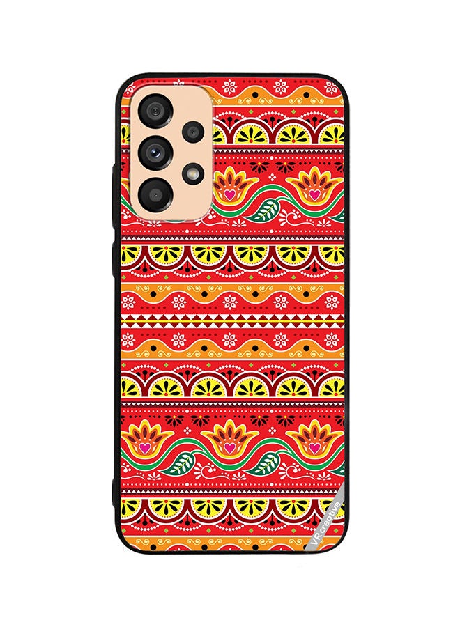 VR CREATIVE Protective Case Cover For Samsung Galaxy A33 5G Indian And Pakistani Flowers And Leaves In Red And Yellow Design Multicolour - Image 1